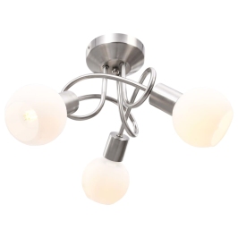 Griestu Lampa Ar Stikla Abažūriem, 3 E14 Spuldzes, Apaļa Forma Vidaxl