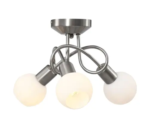 Griestu Lampa Ar Stikla Abažūriem, 3 E14 Spuldzes, Apaļa Forma Vidaxl