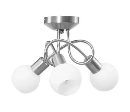 Griestu Lampa Ar Stikla Abažūriem, 3 E14 Spuldzes, Apaļa Forma Vidaxl