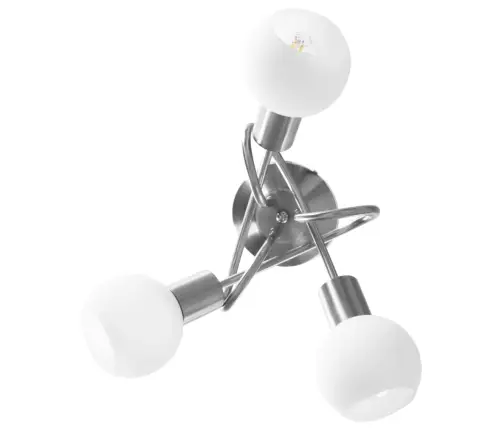 Griestu Lampa Ar Stikla Abažūriem, 3 E14 Spuldzes, Apaļa Forma Vidaxl