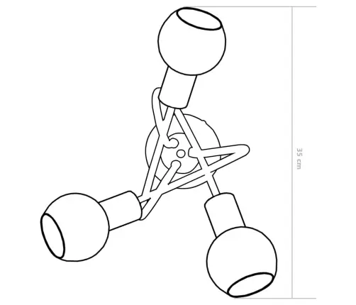 Griestu Lampa Ar Stikla Abažūriem, 3 E14 Spuldzes, Apaļa Forma Vidaxl