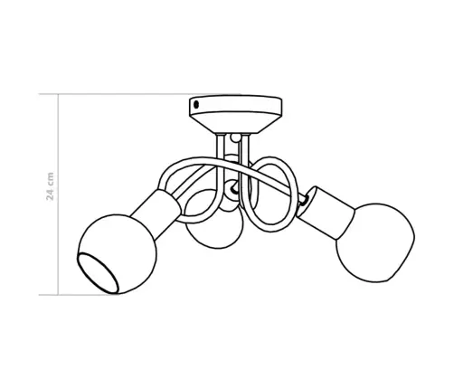 Griestu Lampa Ar Stikla Abažūriem, 3 E14 Spuldzes, Apaļa Forma Vidaxl