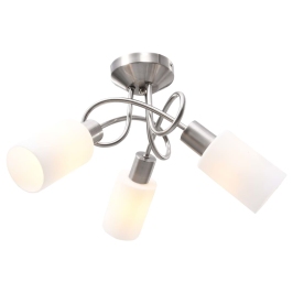 Griestu Lampa Ar Stikla Abažūriem, 3 E14 Spuldzes, Cilindri Vidaxl