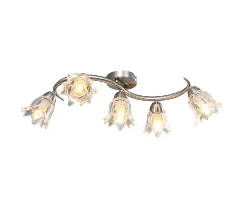 Griestu Lampa Ar Stikla Abažūriem, 5 E14 Spuldzes, Tulpju Forma Vidaxl