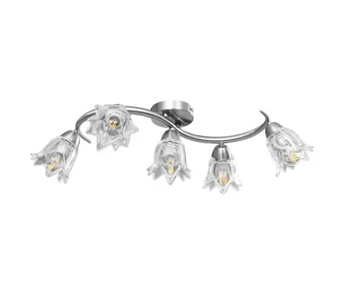Griestu Lampa Ar Stikla Abažūriem, 5 E14 Spuldzes, Tulpju Forma Vidaxl