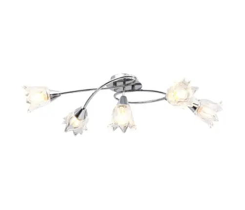 Griestu Lampa Ar Stikla Abažūriem, 5 E14 Spuldzes, Tulpju Forma Vidaxl