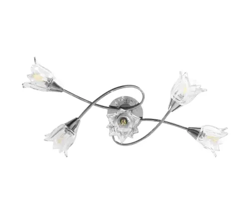 Griestu Lampa Ar Stikla Abažūriem, 5 E14 Spuldzes, Tulpju Forma Vidaxl