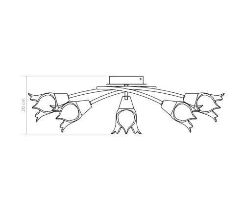 Griestu Lampa Ar Stikla Abažūriem, 5 E14 Spuldzes, Tulpju Forma Vidaxl