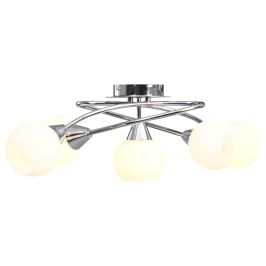 Griestu Lampa Ar Keramikas Abažūriem, 5 E14 Spuldzes, Balta Vidaxl