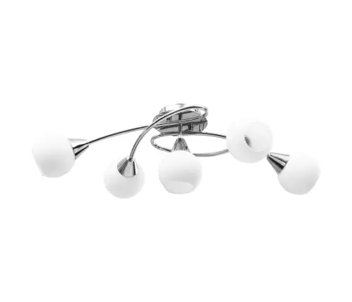 Griestu Lampa Ar Keramikas Abažūriem, 5 E14 Spuldzes, Balta Vidaxl