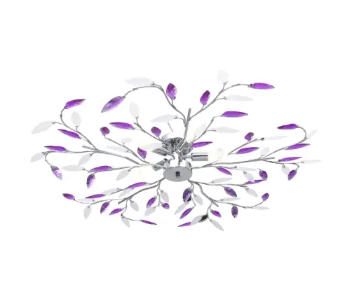 Griestu Lampa, Akrila Lapiņas, 5 E14 Spuldzes, Violeta  Vidaxl