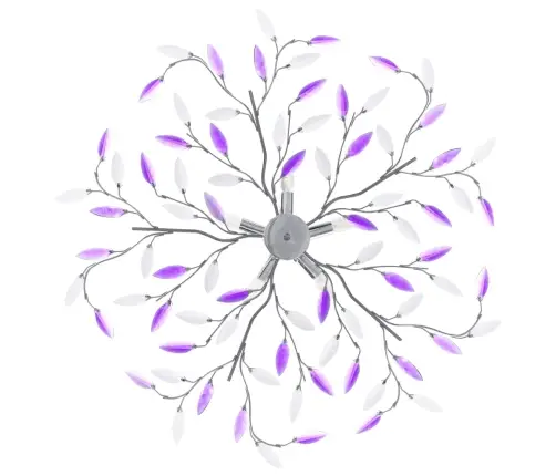 Griestu Lampa, Akrila Lapiņas, 5 E14 Spuldzes, Violeta  Vidaxl