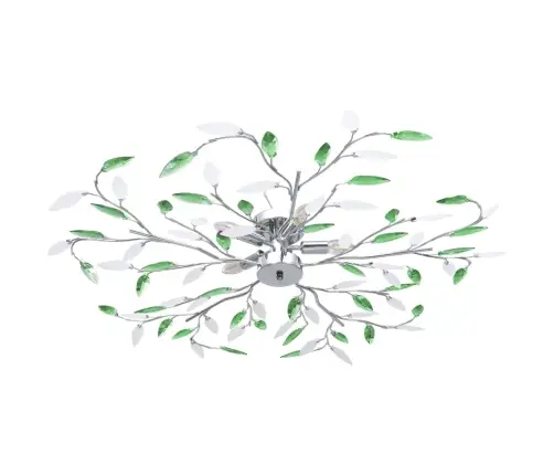 Laelamp Akrüülist Lehtedega 5 E14 Pirnile, Roheline