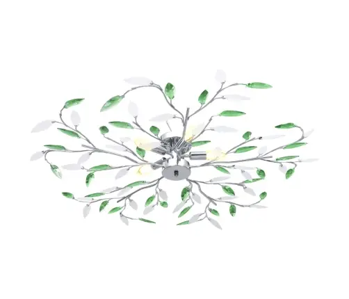 Laelamp Akrüülist Lehtedega 5 E14 Pirnile, Roheline