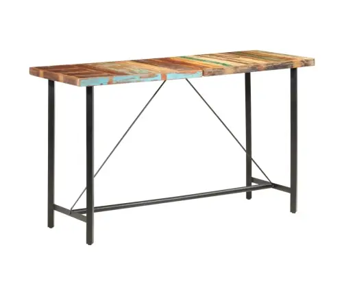 7-Osaline Baarimööbli Komplekt, Taastatud Puit Ja Ehtne Nahk