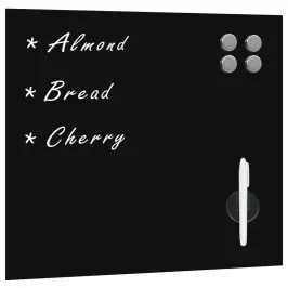 Magnētiskā Tāfele, Stiprināma Pie Sienas, Stikls, 40X40 Cm Vidaxl