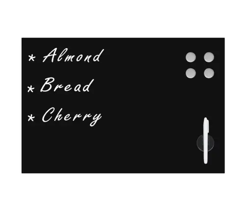 Magnētiskā Tāfele, Stiprināma Pie Sienas, Stikls, 50X30 Cm Vidaxl