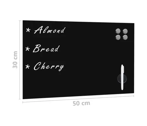 Magnētiskā Tāfele, Stiprināma Pie Sienas, Stikls, 50X30 Cm Vidaxl
