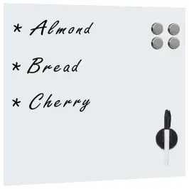 Magnētiskā Tāfele, Stiprināma Pie Sienas, Stikls, 40X40 Cm Vidaxl