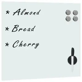 Magnētiskā Tāfele, Stiprināma Pie Sienas, Stikls, 50X50 Cm Vidaxl