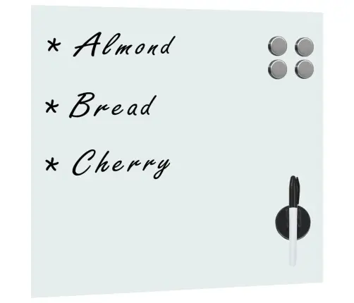 Magnētiskā Tāfele, Stiprināma Pie Sienas, Stikls, 50X50 Cm Vidaxl