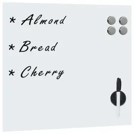 Magnētiskā Tāfele, Stiprināma Pie Sienas, Stikls, 60X60 Cm Vidaxl