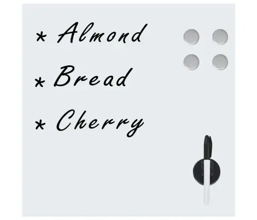 Magnētiskā Tāfele, Stiprināma Pie Sienas, Stikls, 60X60 Cm Vidaxl