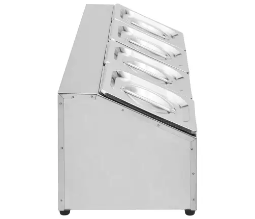 Gastronorm Trauki Ar Turētāju, 4 Gab., Gn 1/6, Tērauds Vidaxl