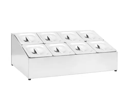 Toiduplaadi Hoidja 8 Gn 1/6 Panniga, Roostevaba Teras