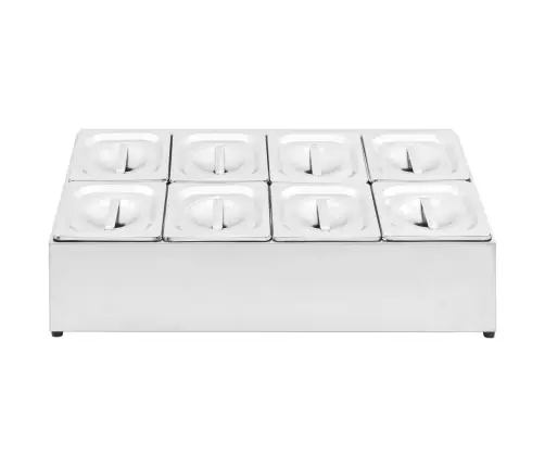 Toiduplaadi Hoidja 8 Gn 1/6 Panniga, Roostevaba Teras