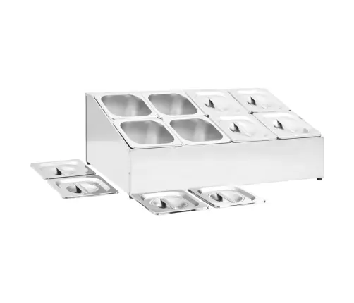 Toiduplaadi Hoidja 8 Gn 1/6 Panniga, Roostevaba Teras