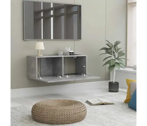 Tv Skapītis, Betona Pelēks, 80X30X30 Cm, Inženierijas Koks Vidaxl