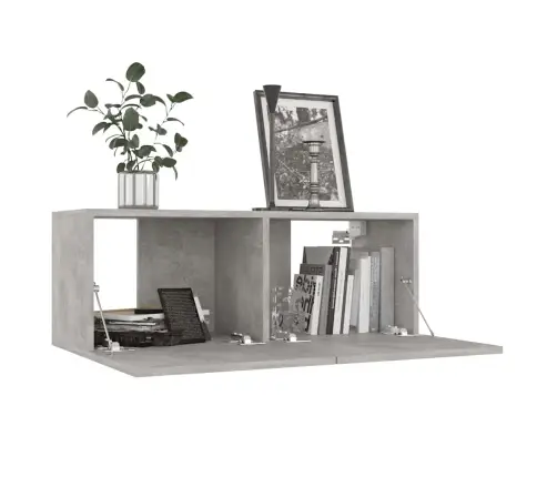 Tv Skapītis, Betona Pelēks, 80X30X30 Cm, Inženierijas Koks Vidaxl