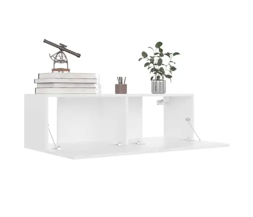 Tv Skapītis, Balts, 100X30X30 Cm, Inženierijas Koks Vidaxl