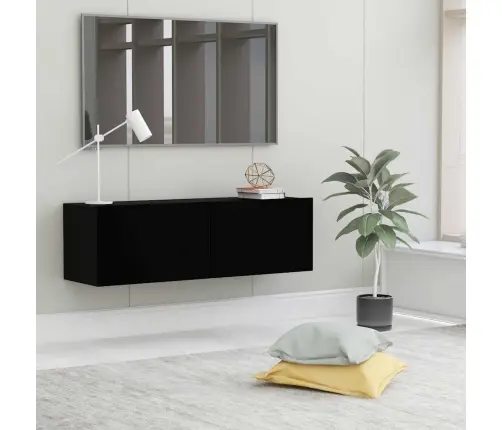 Telerikapp, Must, 100 X 30 X 30 cm Tehispuit