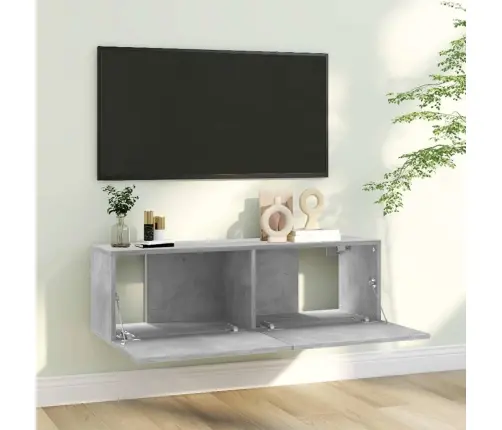 Tv Skapītis, Betona Pelēks, 100X30X30 Cm, Inženierijas Koks Vidaxl