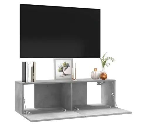 Tv Skapītis, Betona Pelēks, 100X30X30 Cm, Inženierijas Koks Vidaxl