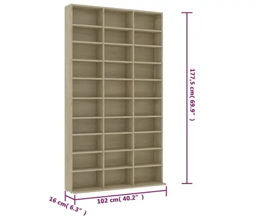 Cd-Kapp, Sonoma Tamm, 102 X 16 X 177,5 cm Tehispuit