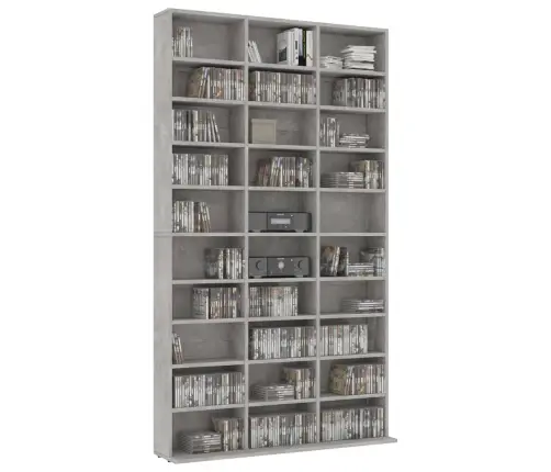 Cd Plaukts, Betonpelēks, 102X16X177,5 Cm, Inženierijas Koks Vidaxl