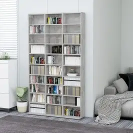 Cd Plaukts, Betonpelēks, 102X16X177,5 Cm, Inženierijas Koks Vidaxl