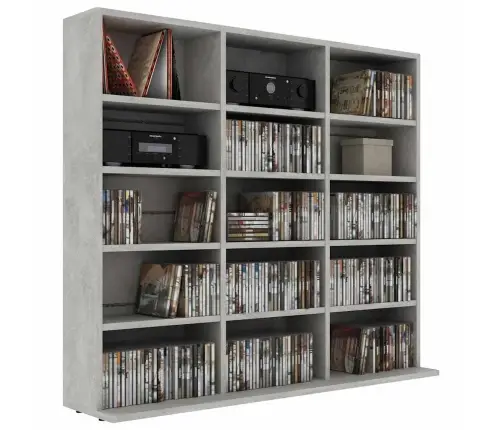 Cd Plaukts, Betonpelēks, 100X23X89,5 Cm, Inženierijas Koks Vidaxl