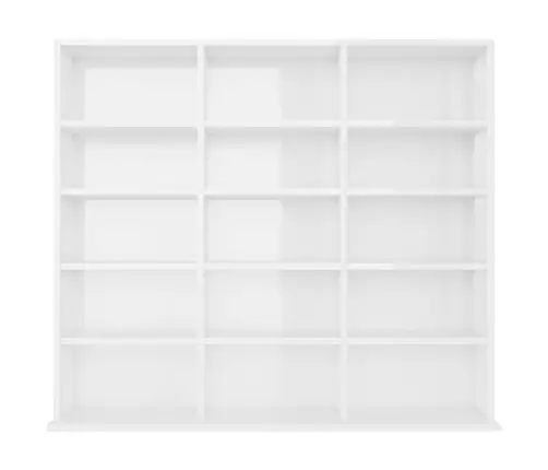 Cd Plaukts, Spīdīgi Balts, 100X23X89,5 Cm, Inženierijas Koks Vidaxl