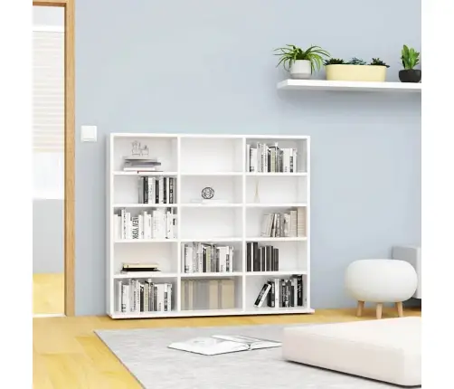 Cd Plaukts, Spīdīgi Balts, 100X23X89,5 Cm, Inženierijas Koks Vidaxl