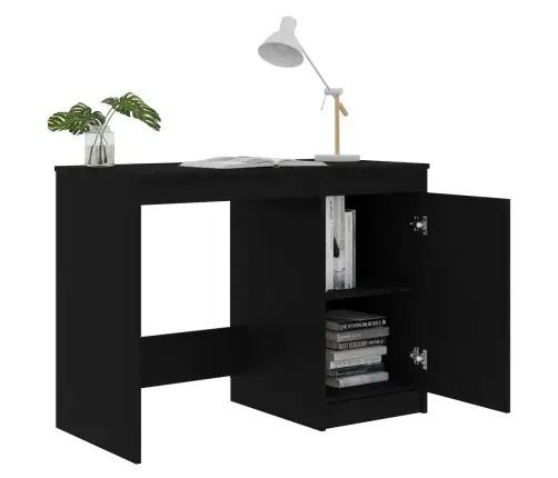 Rašomasis Stalas, Juodos Spalvos, 100X50X76cm Apdirbta Mediena