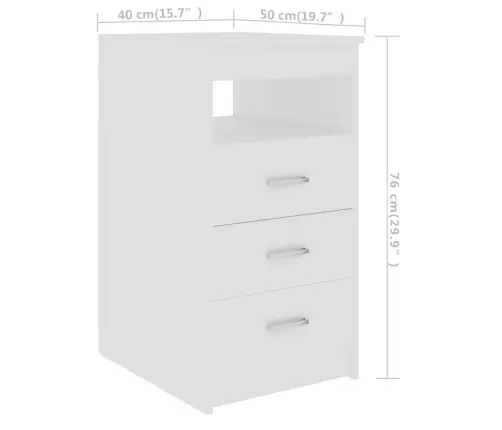 Kummut, Valge 40 X 50 X 76 cm Tehispuit