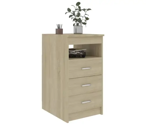 Atvilktņu Skapītis, Ozola Krāsā, 40X50X76 Cm, Inženierijas Koks Vidaxl