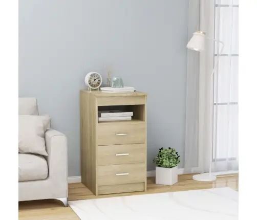 Atvilktņu Skapītis, Ozola Krāsā, 40X50X76 Cm, Inženierijas Koks Vidaxl