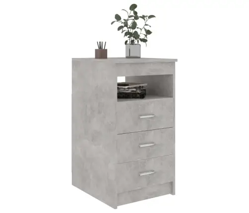 Atvilktņu Skapītis, Betonpelēks, 40X50X76 Cm, Inženierijas Koks Vidaxl