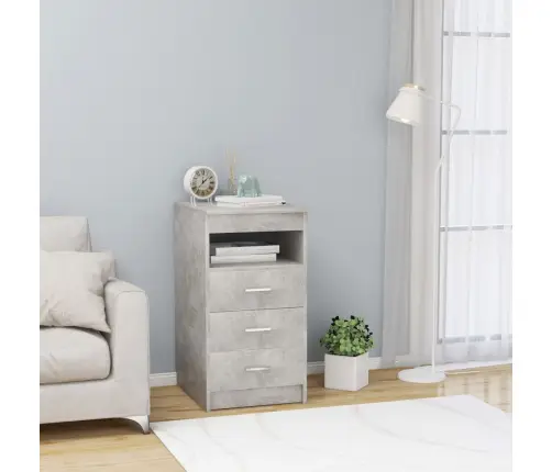 Atvilktņu Skapītis, Betonpelēks, 40X50X76 Cm, Inženierijas Koks Vidaxl