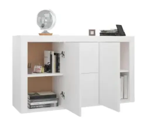 Kumode, Balta, 120X36X69 Cm, Inženierijas Koks Vidaxl